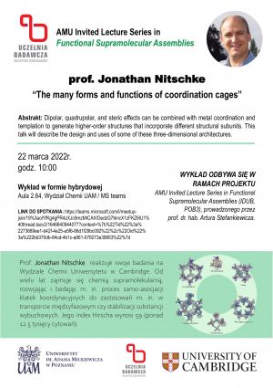 Wykład - Prof. Jonathan Nitschke - 22.03