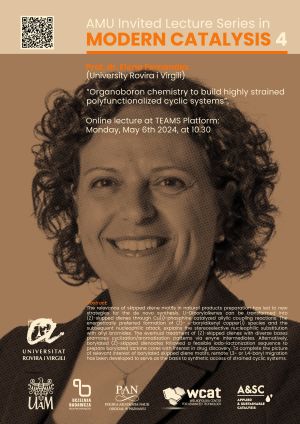 Wykład z serii AMU Invited Lecture Series in MODERN CATALYSIS 4 - Prof. dr. Elena Fernandez